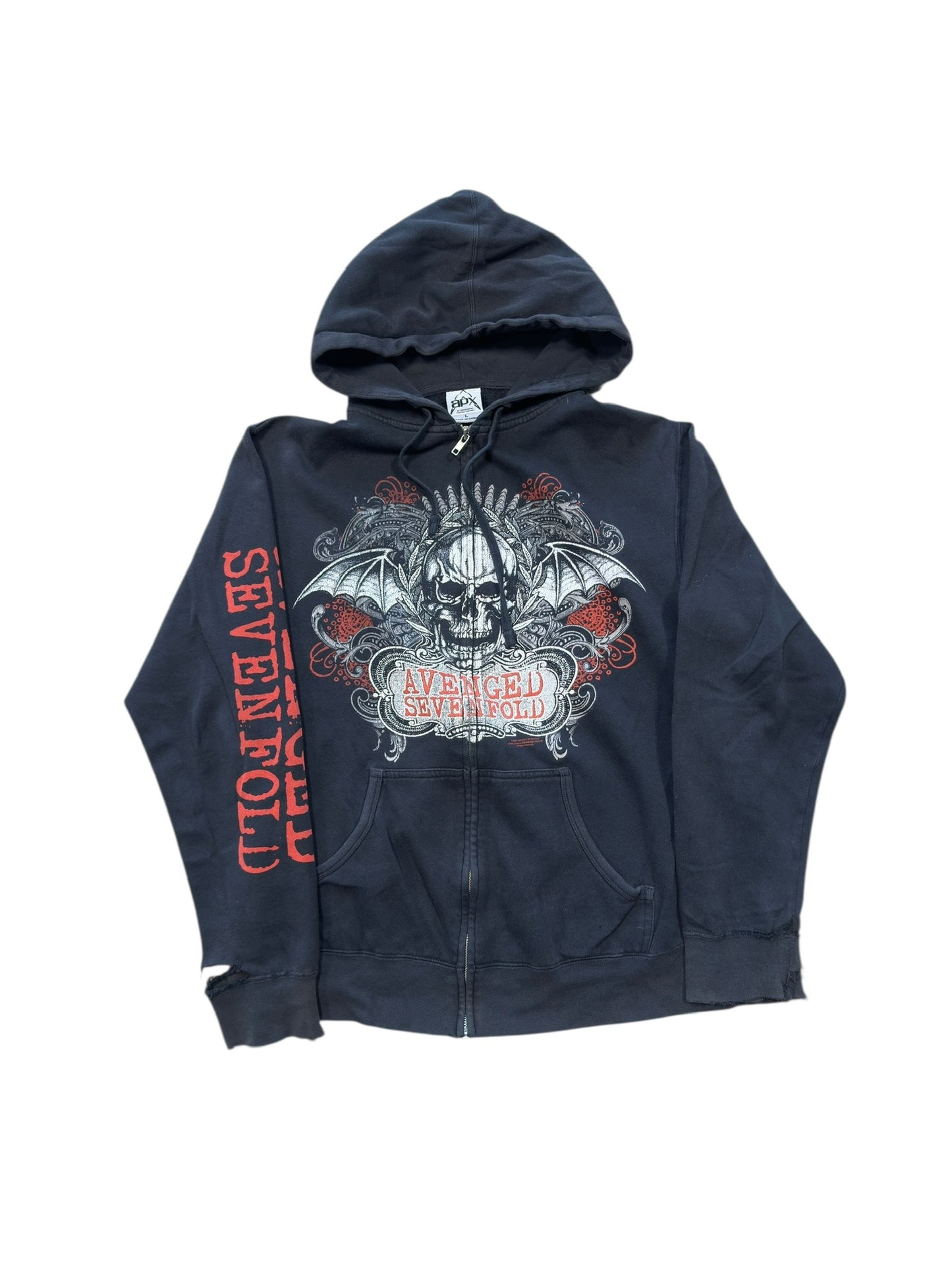00s Avenged Sevenfold Zip Up Hoodie Sz L