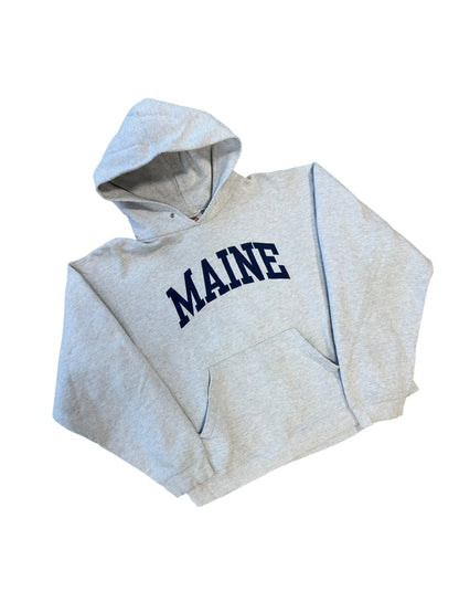 00s Maine Grey Pullover Hoodie Sz L