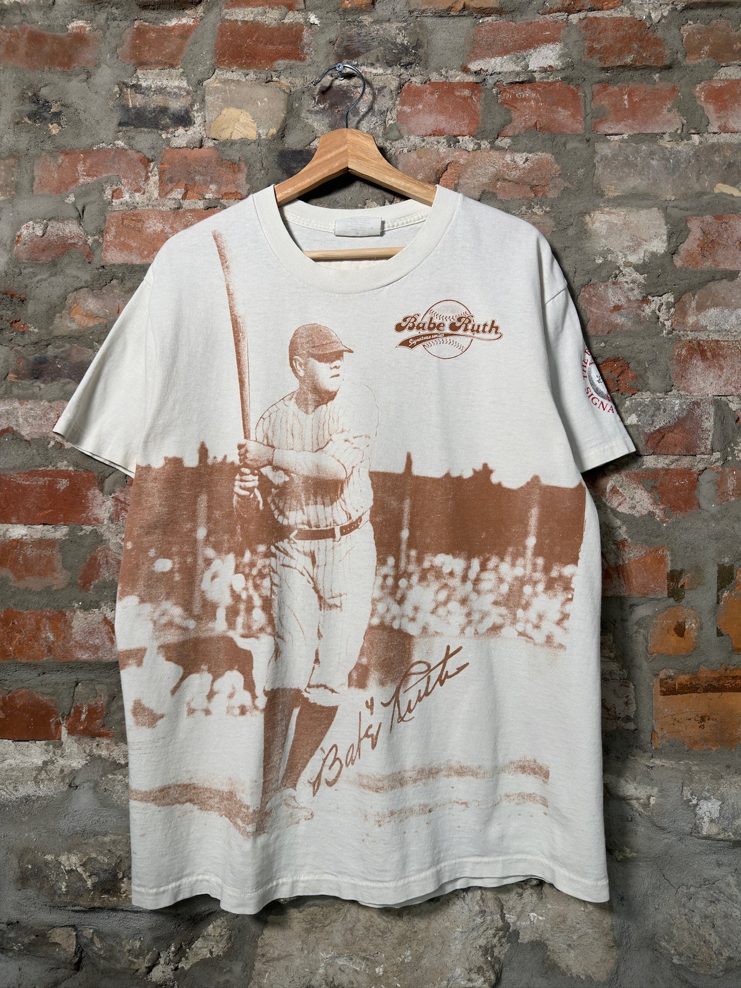 90s Babe Ruth Baseball AOP T-Shirt Sz L