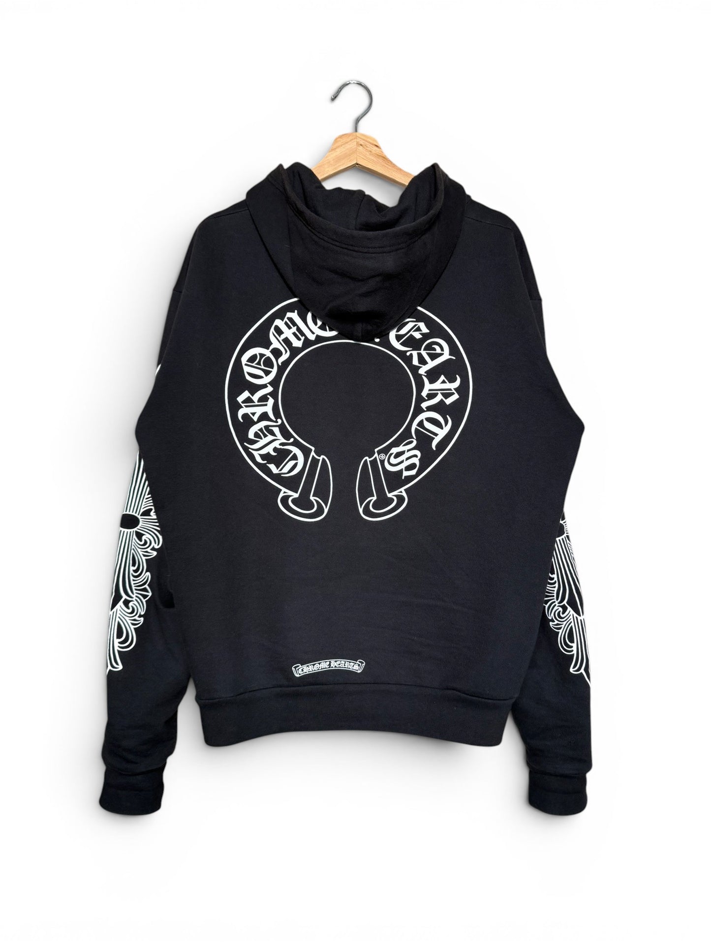 (S) Chrome Hearts Floral Horeshoe Zip-Up Hoodie