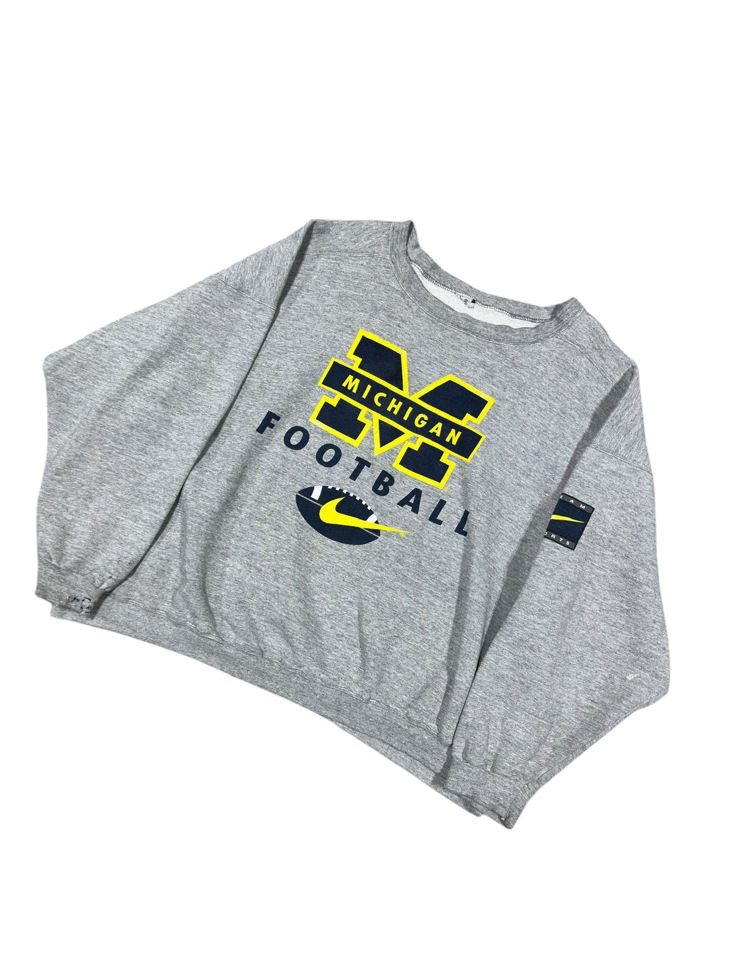 00s Nike Michigan Football Grey Crewneck Sz XL