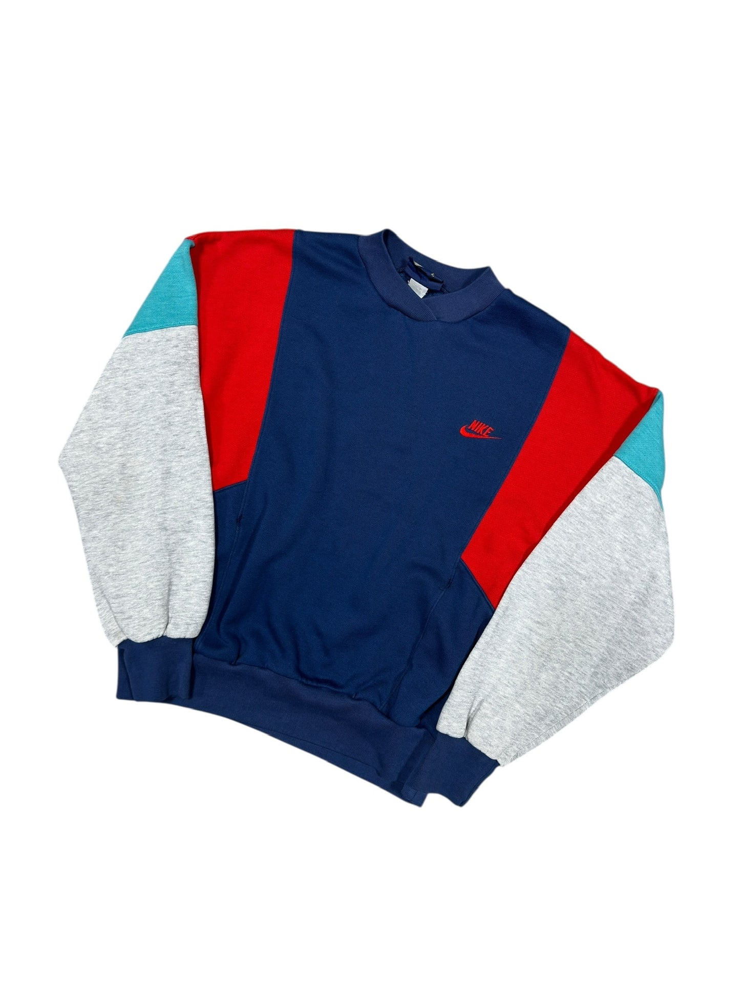 80s Nike Multi-Colour Pullover Sweater Sz L