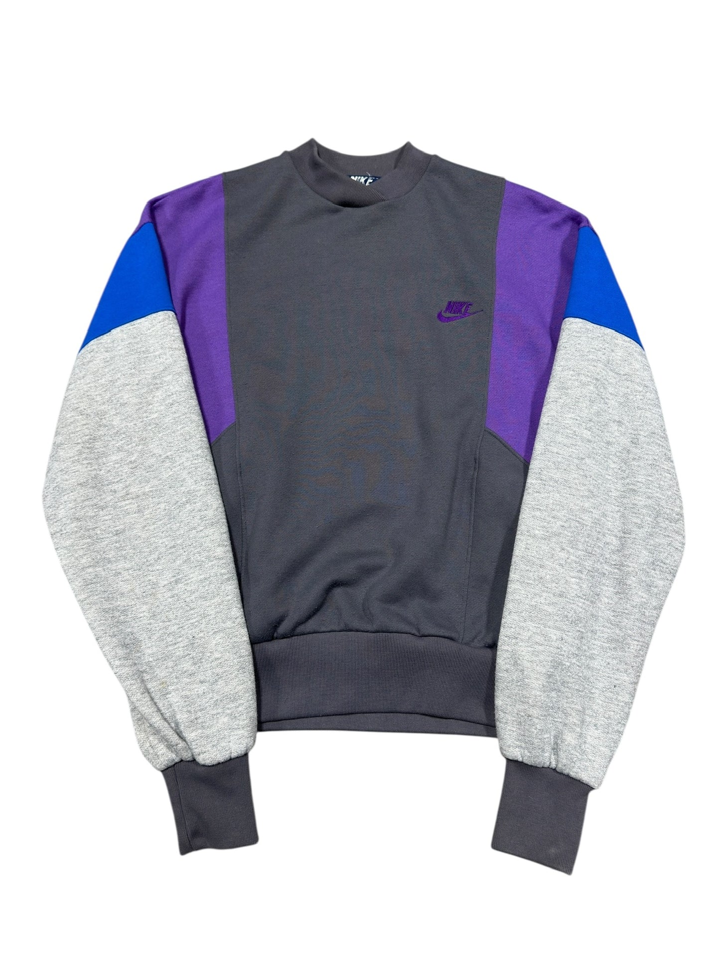 80s Nike Grey/Purple Pullover Sweater Sz M