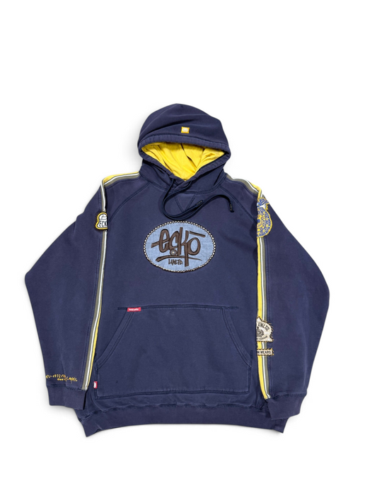(L) Vintage Y2k Ecko Unltd Patches Faded Hoodie