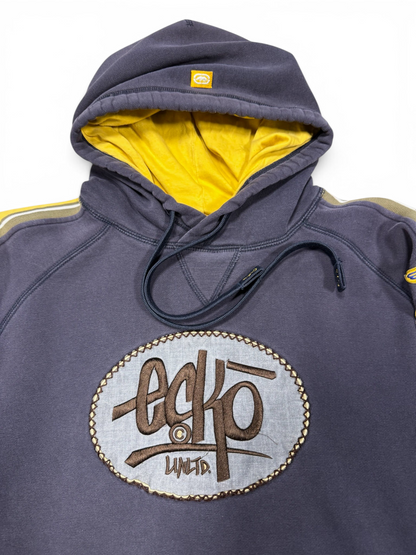 (L) Vintage Y2k Ecko Unltd Patches Faded Hoodie