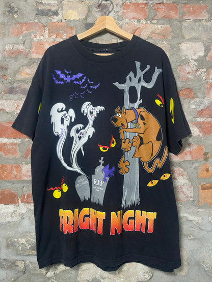90s Scooby Doo Fright Night AOP T-Shirt Sz XL