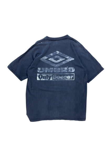 00s Umbro Soccer Faded Black Tee Sz L