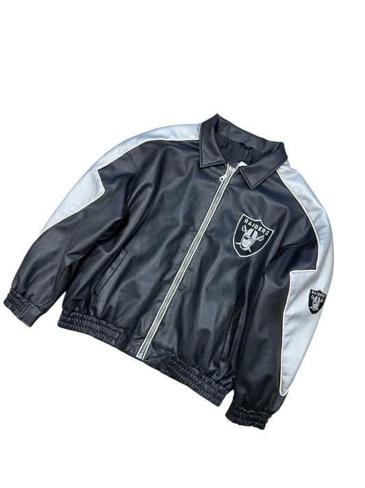 00s LA Raiders Game Day Leather Jacket Sz L