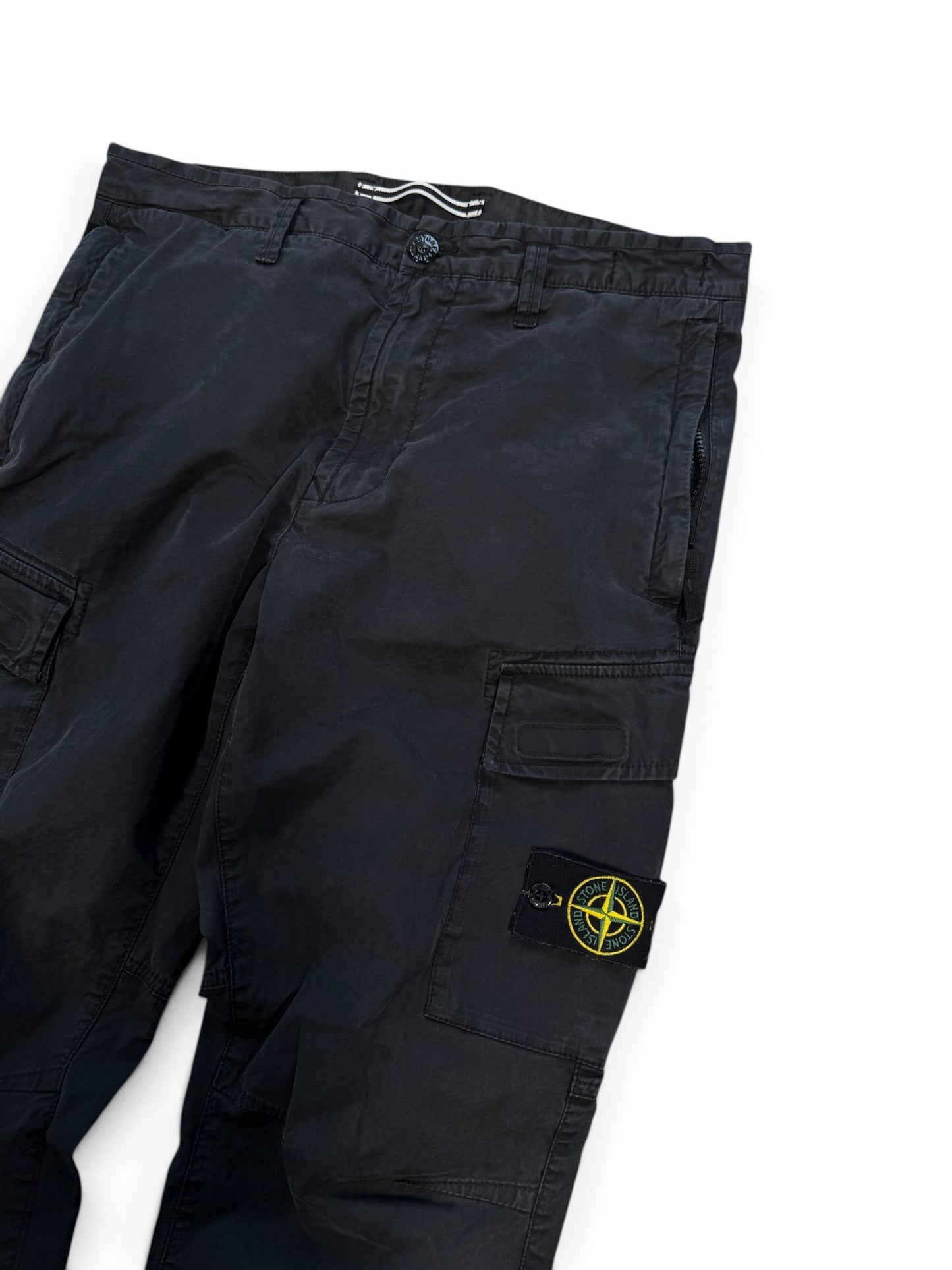 (32W) Stone Island Black Cargo Pants