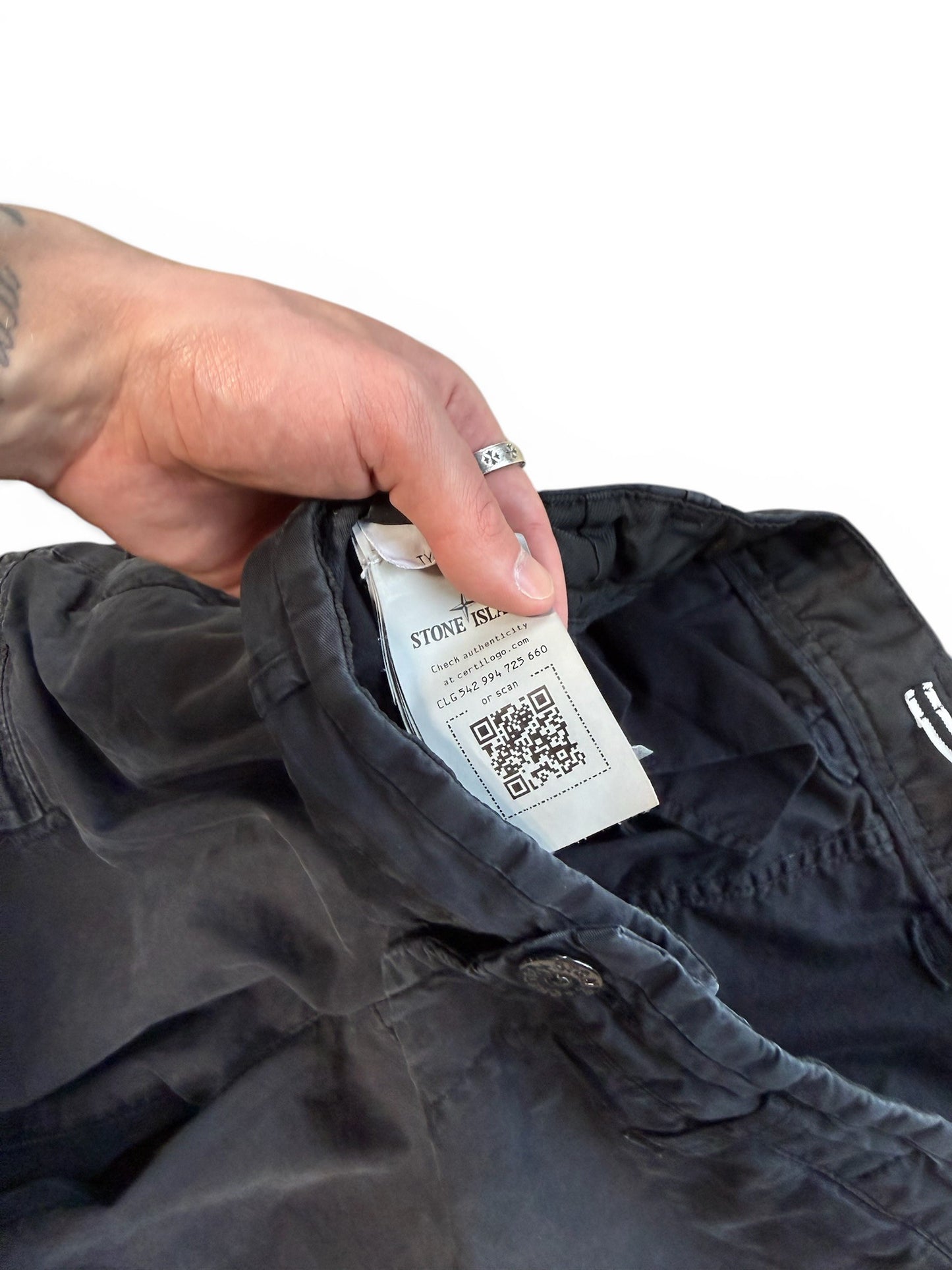 (32W) Stone Island Black Cargo Pants