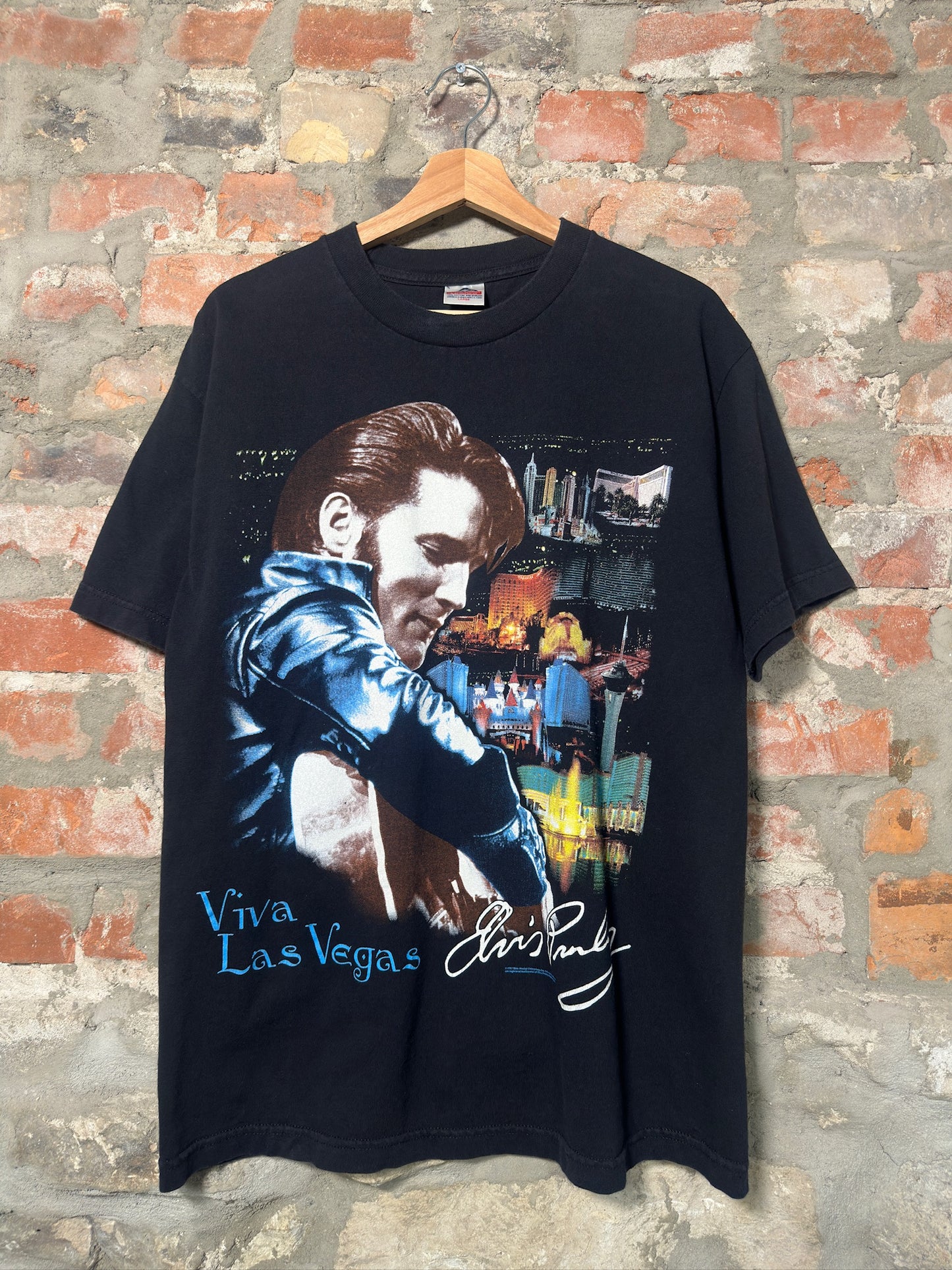 97" Elvis Las Vegas Skyline T-Shirt Sz L
