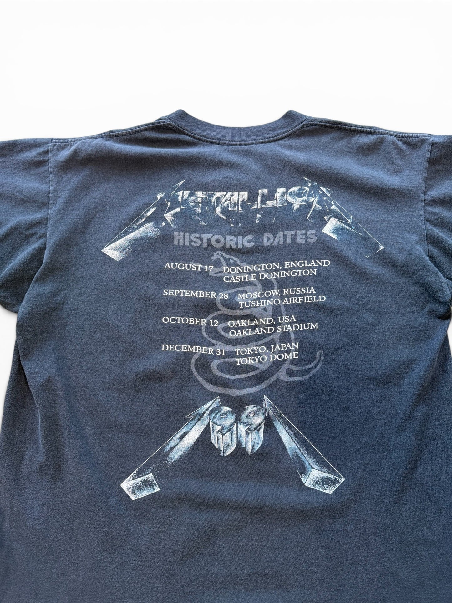 (XL) Vintage 1991 Metalica Faces Tour Historic Dates Tee