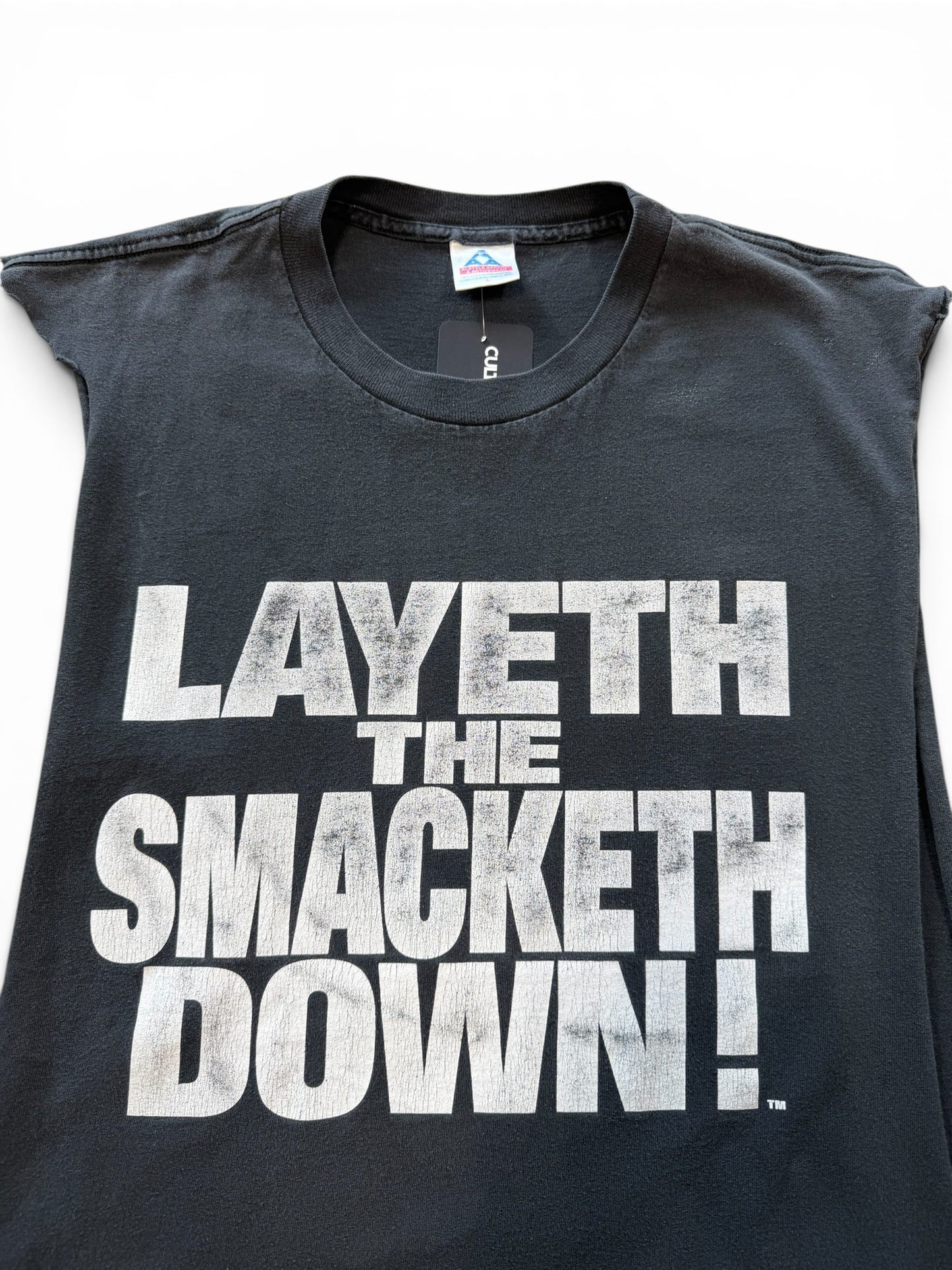 (L) Vintage 1998 WWF The Rock Candyass Cutoff Tee