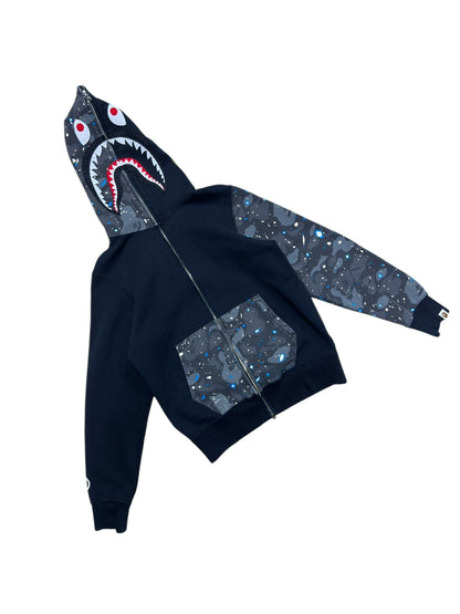 Bape Galaxy Shark Full Zip-Up Hoodie  Sz M