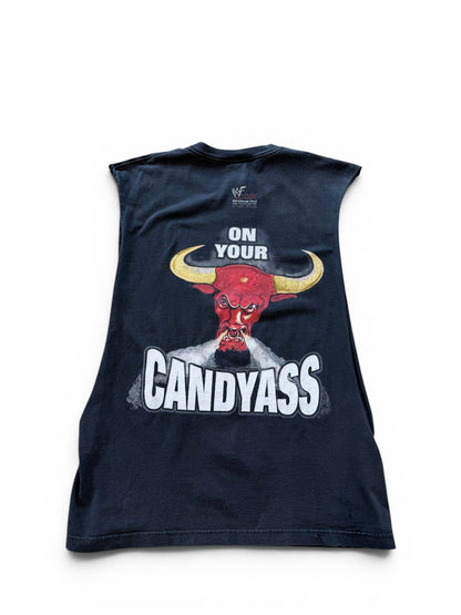 (L) Vintage 1998 WWF The Rock Candyass Cutoff Tee