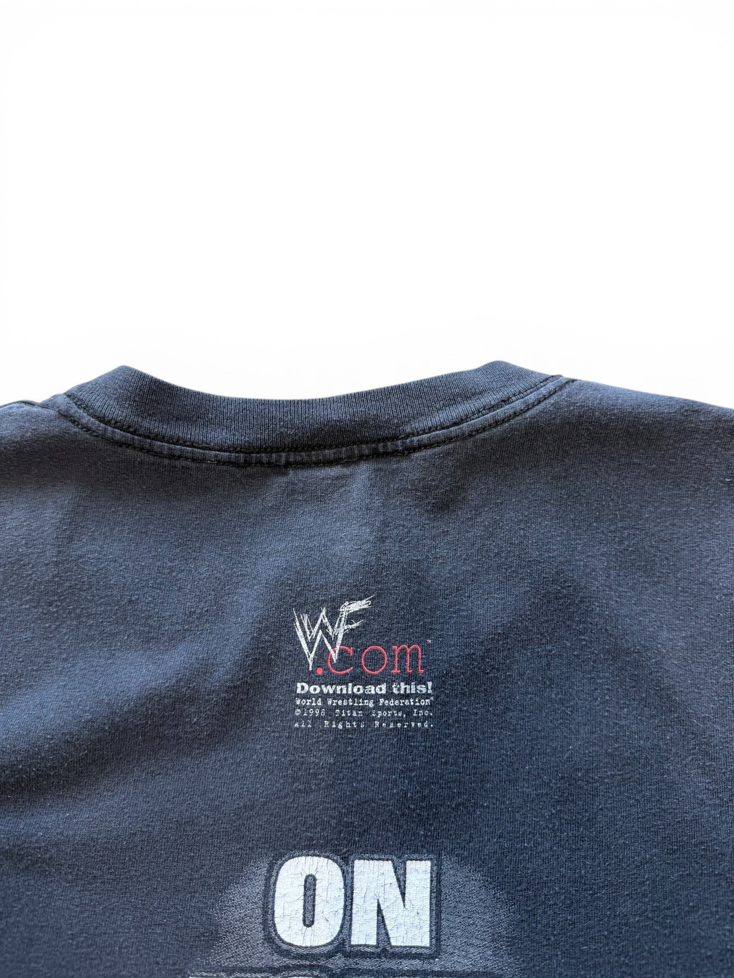 (L) Vintage 1998 WWF The Rock Candyass Cutoff Tee