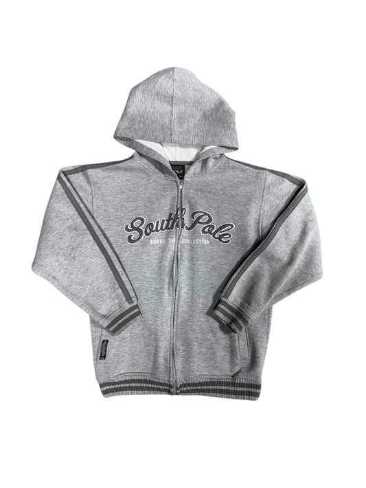 Y2K Southpole Zip-Up Hoodie Grey Sz M