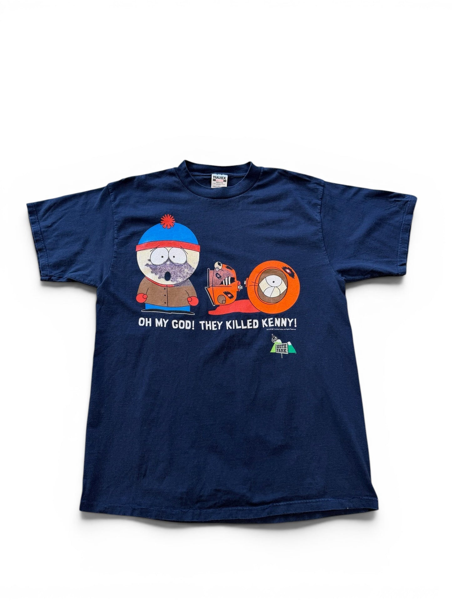 (XL) Vintage 1997 South Park "They Killed Kenny" Navy Tee