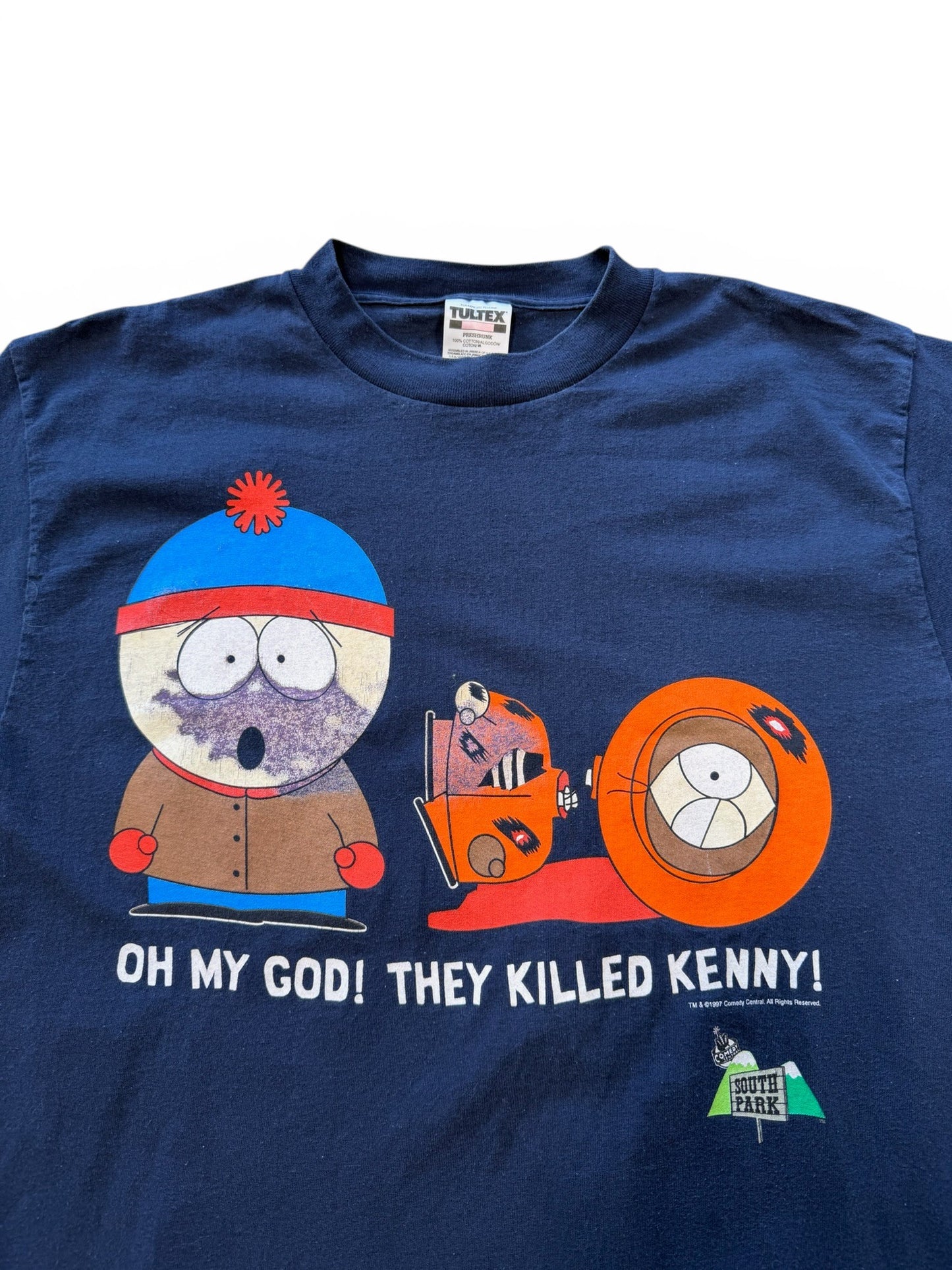 (XL) Vintage 1997 South Park "They Killed Kenny" Navy Tee