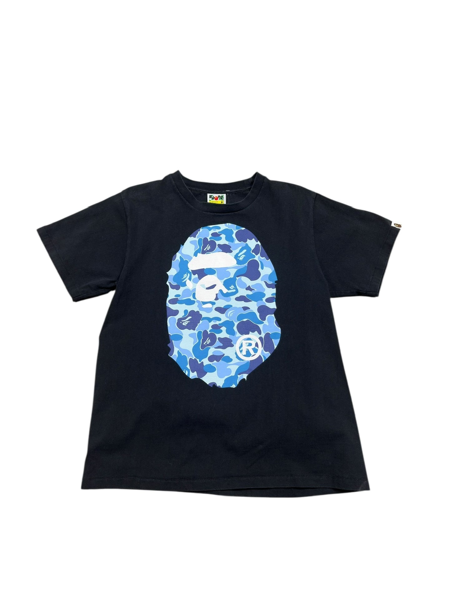 Bape Blue Camo Ape Tee Black Sz M