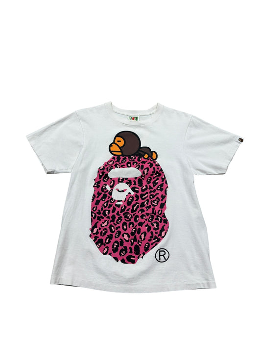 Bape Pink Big Head Milo Tee Sz S