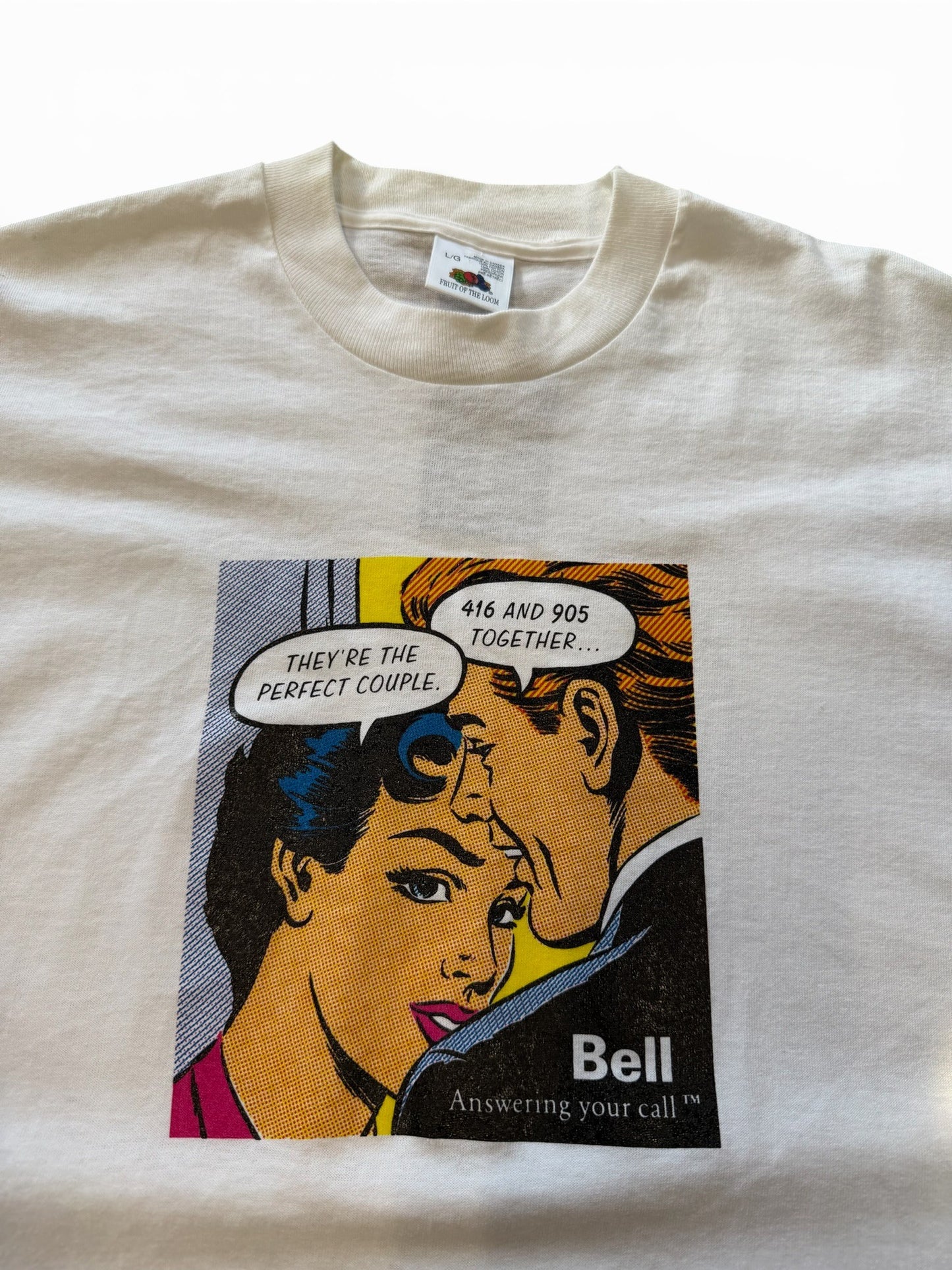 (L) Vintage 1993 Bell 416/905 Area Code Roy Lichtenstein Pop Art Tee