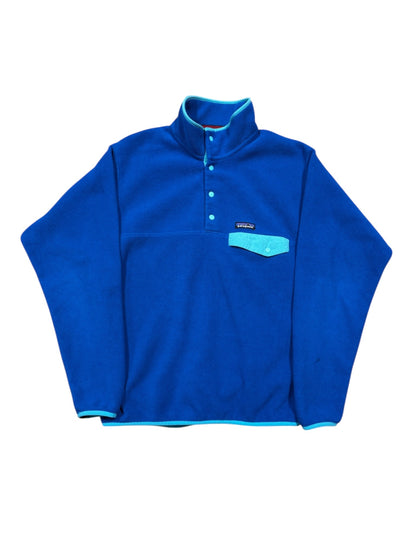 90s Patagonia Synchilla Button Up Fleece Blue Sz M