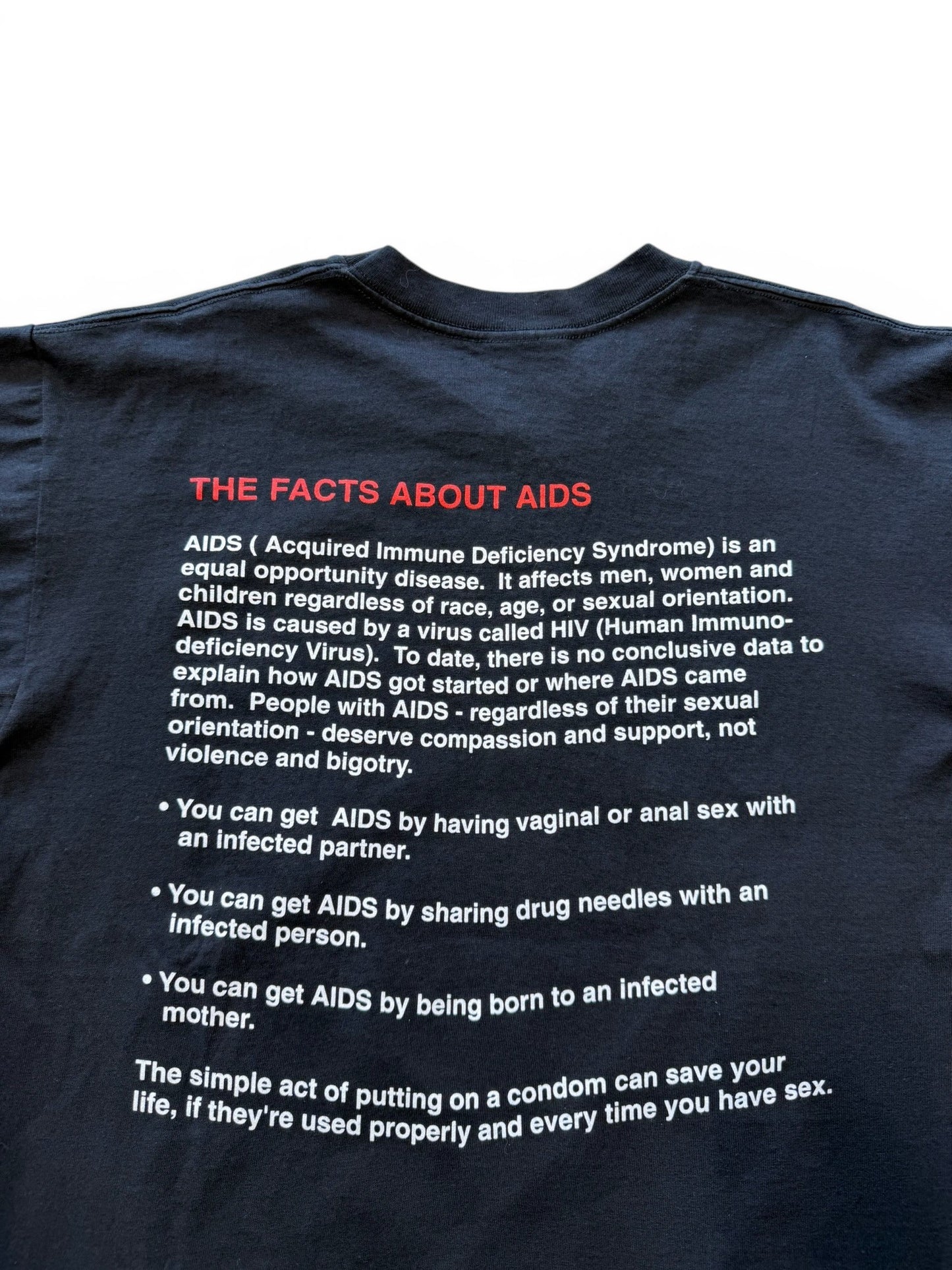 (L) Vintage 1992 5440 Facts About Aids Band T-Shirt