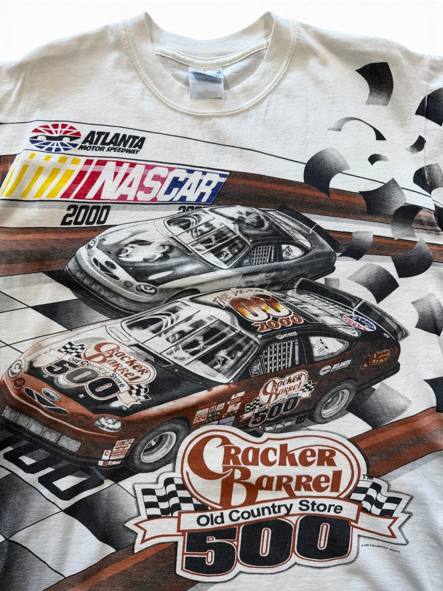 (M) Vintage 2000 NASCAR Cracker Barrel AOP T-Shirt