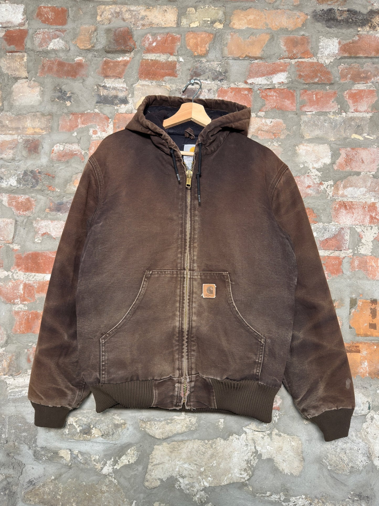 90s Carhartt Brown Hooded Jacket Sz S