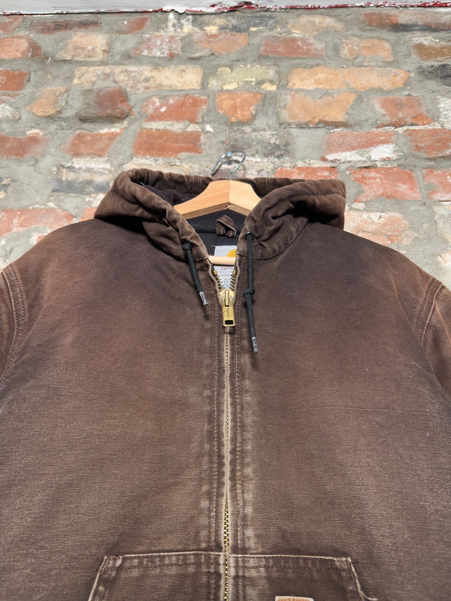 90s Carhartt Brown Hooded Jacket Sz S