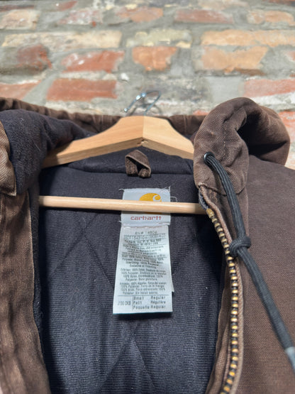 90s Carhartt Brown Hooded Jacket Sz S
