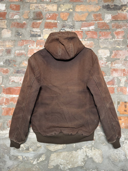90s Carhartt Brown Hooded Jacket Sz S