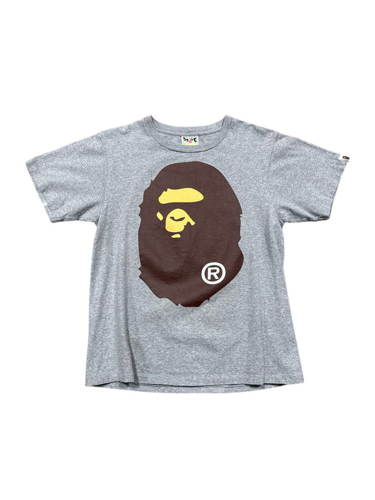 Bape Big Head Ape Tee Grey Sz S