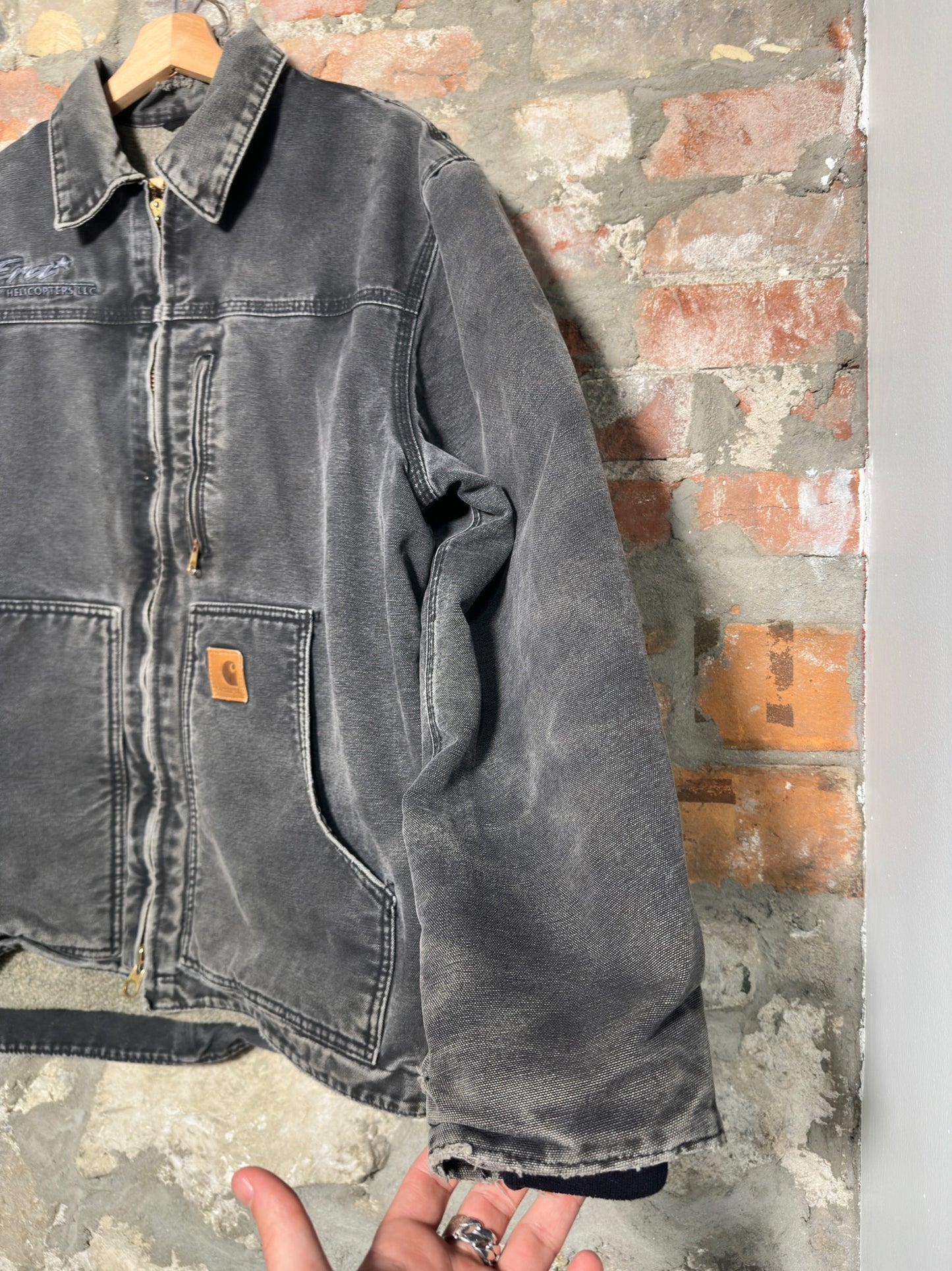 90s Carhartt Faded Barn Jacket Black Sz L