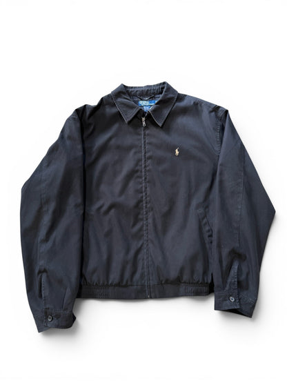 (XL) Vintage 90s Ralph Lauren Polo Black Lined Harrington Jacket