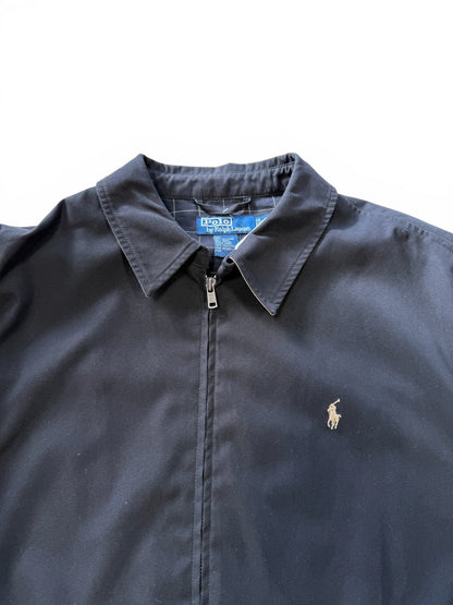 (XL) Vintage 90s Ralph Lauren Polo Black Lined Harrington Jacket