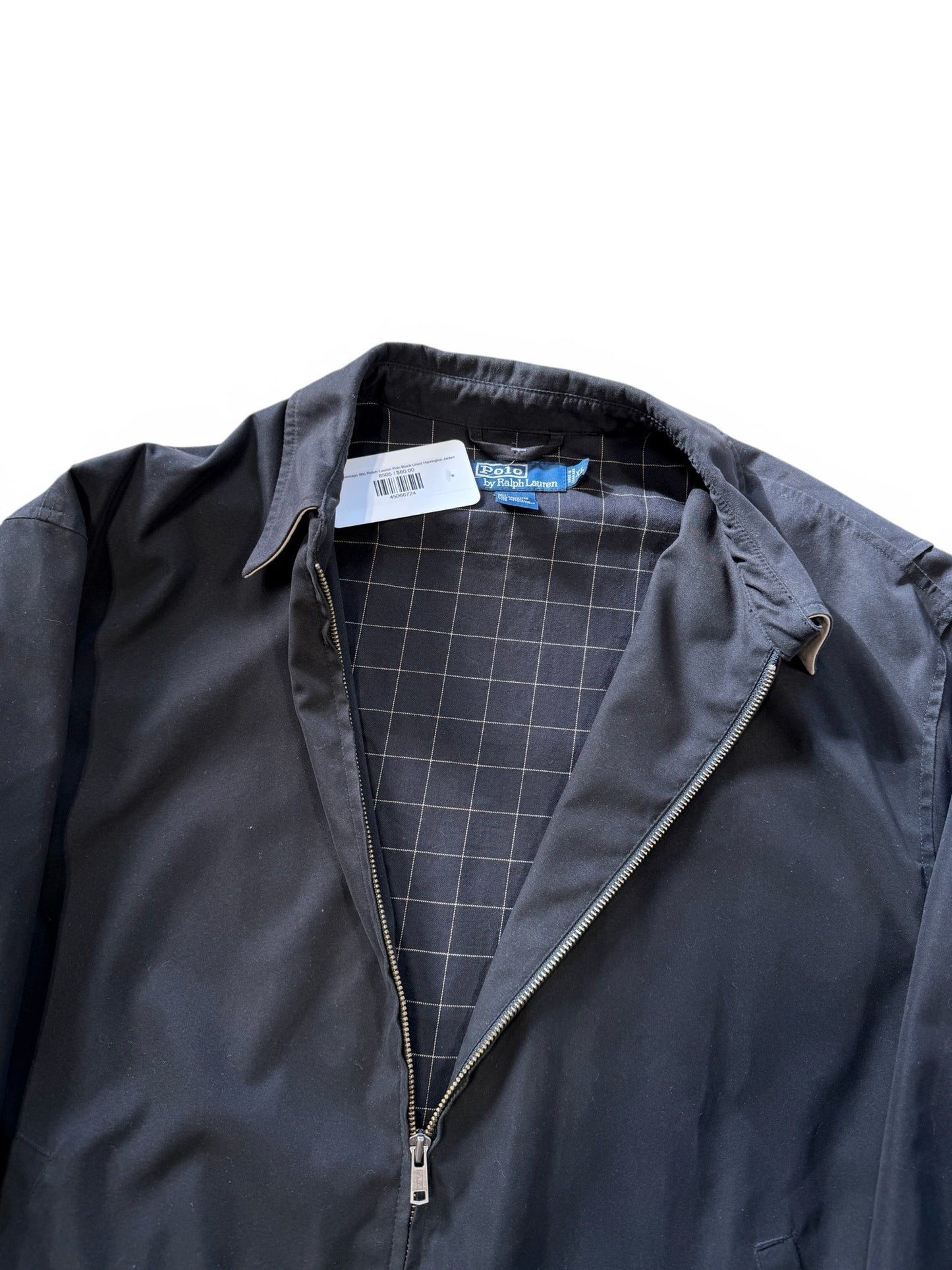 (XL) Vintage 90s Ralph Lauren Polo Black Lined Harrington Jacket