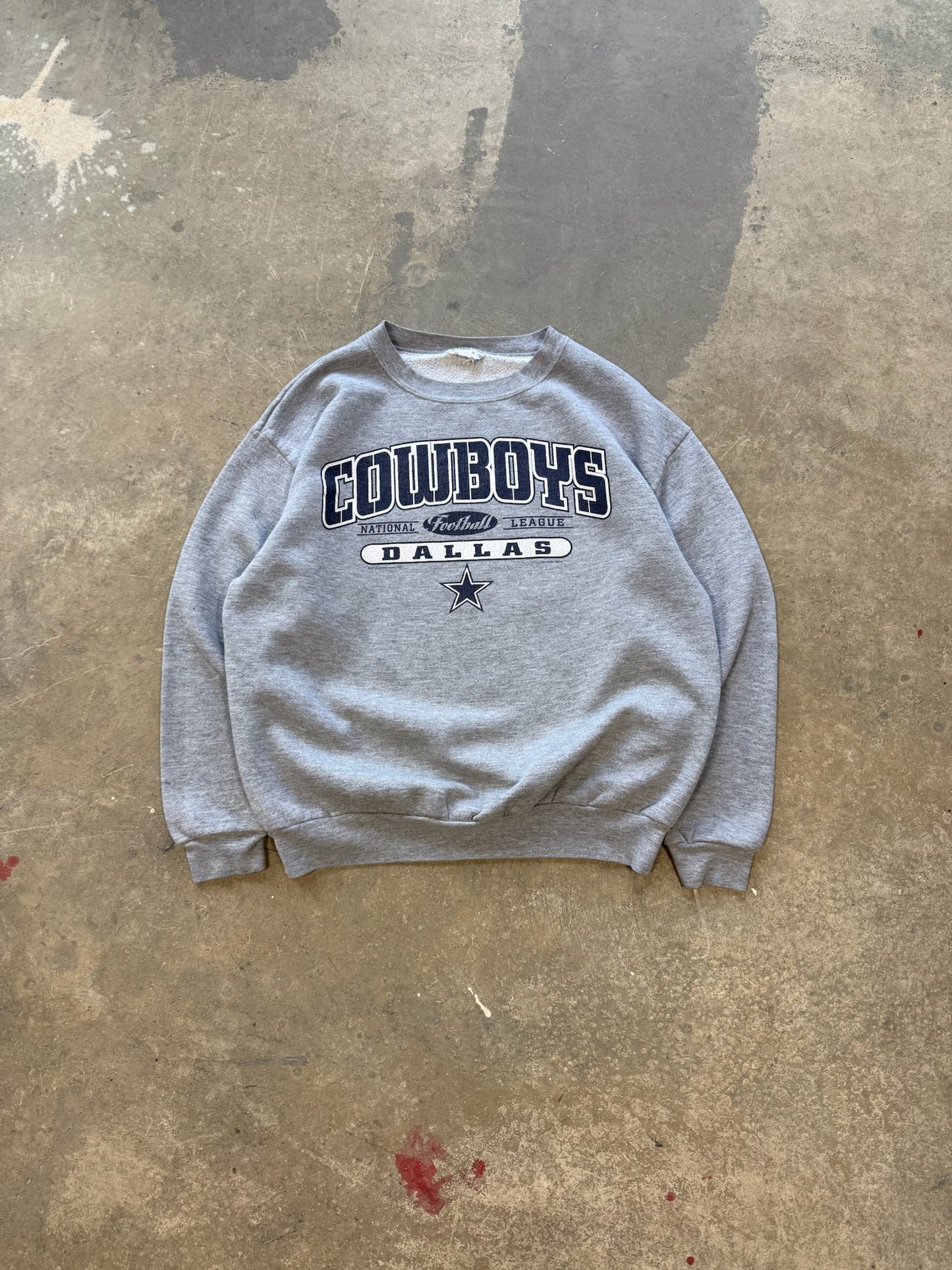 (L) Vtg Dallas Cowboys NFL Crewneck Grey