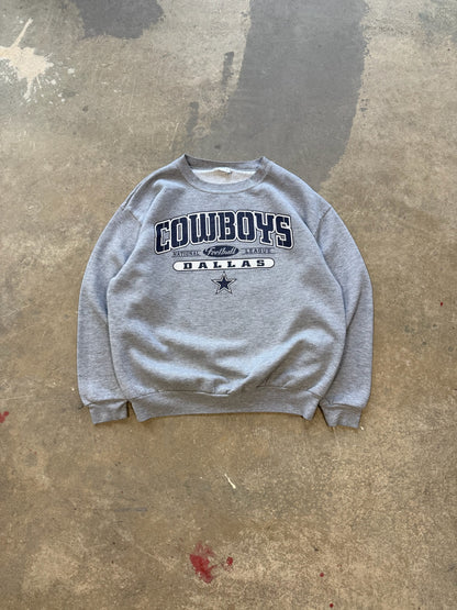 (L) Vtg Dallas Cowboys NFL Crewneck Grey
