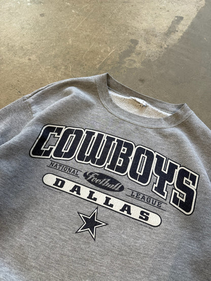 (L) Vtg Dallas Cowboys NFL Crewneck Grey