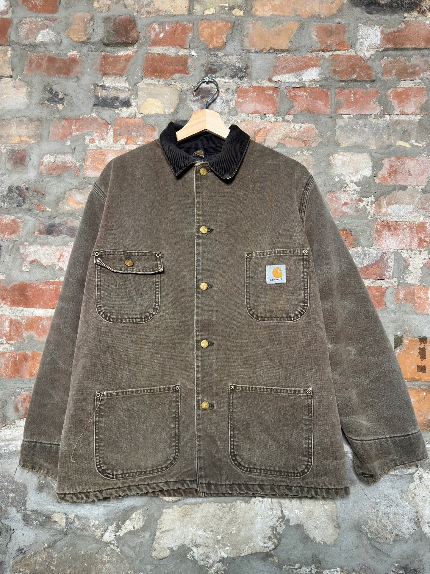 90s Carhartt Chore Jacket Brown Sz XL