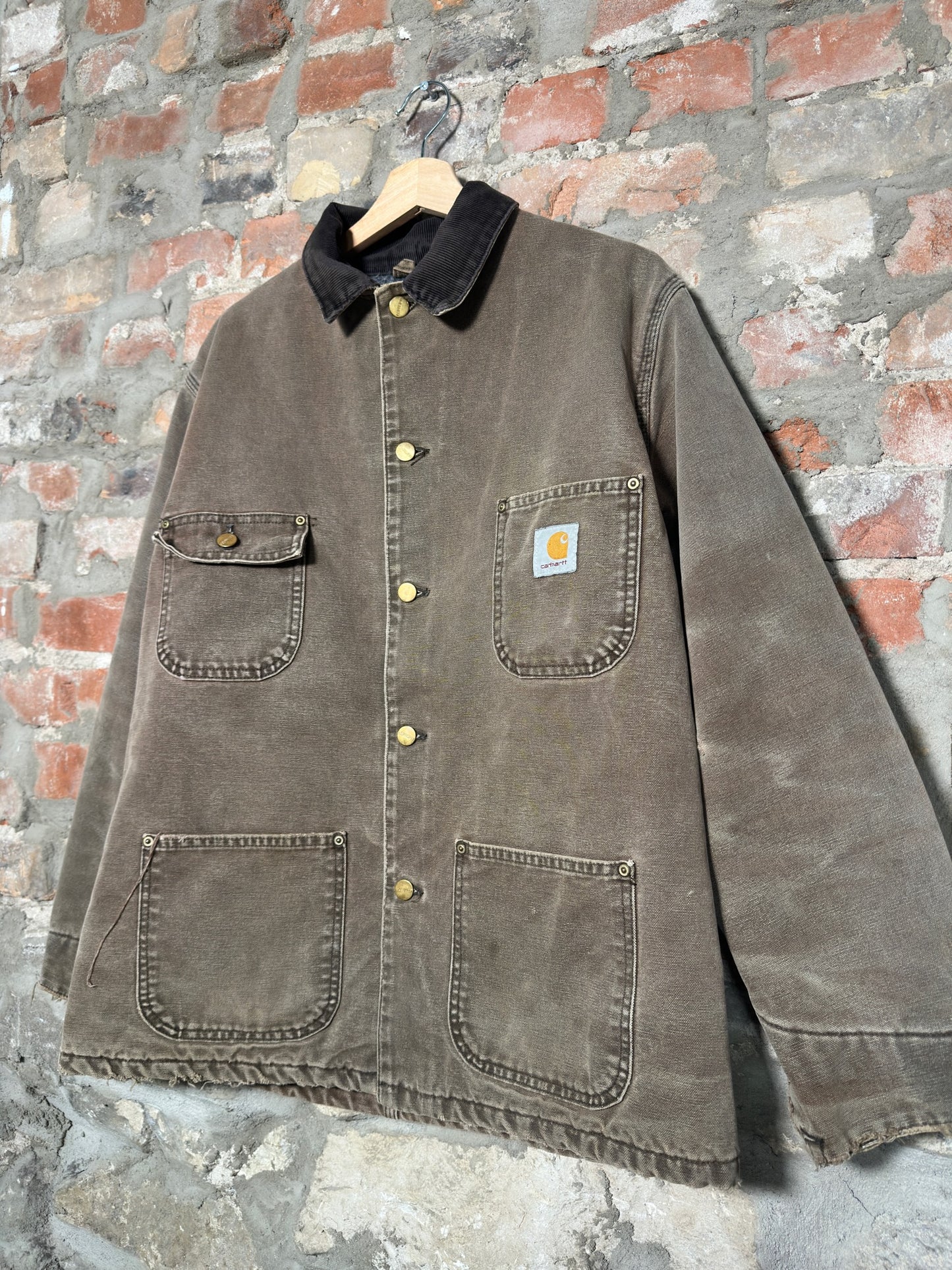 90s Carhartt Chore Jacket Brown Sz XL