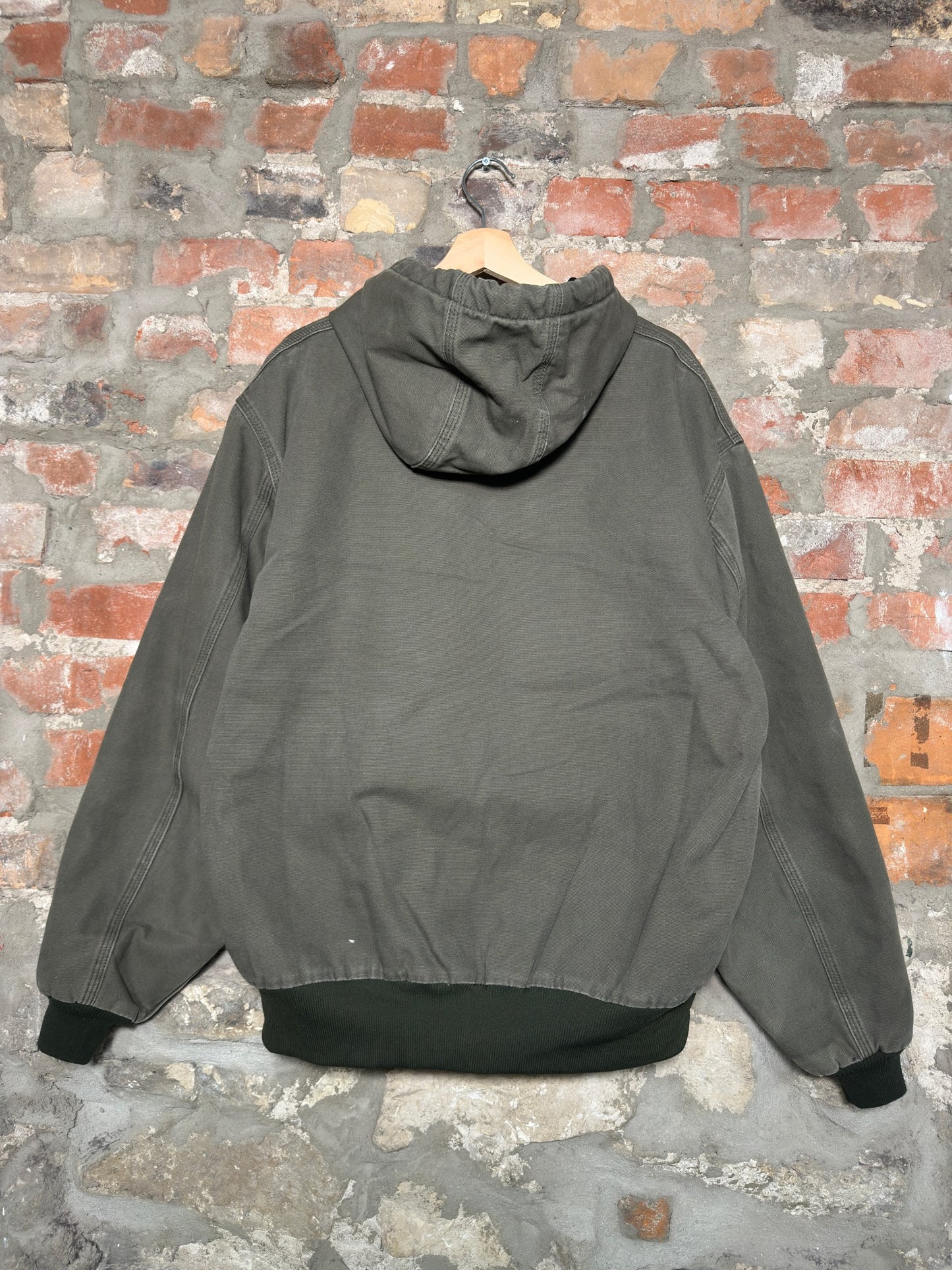 90s Carhartt Green Hooded Jacket Sz L