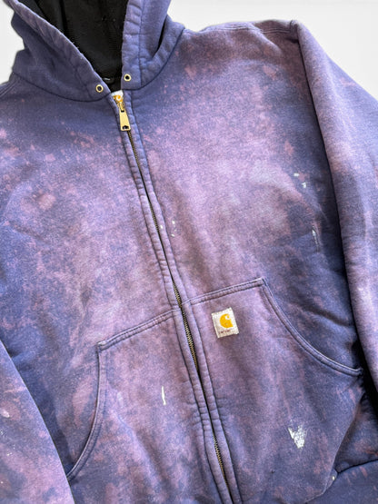 (L) Vintage 2000s Carhartt Bleach Stained Zip-Up Hoodie