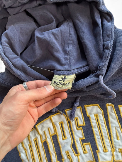 (XL) Vintage 90s Notre Dame Distressed Navy Hoodie