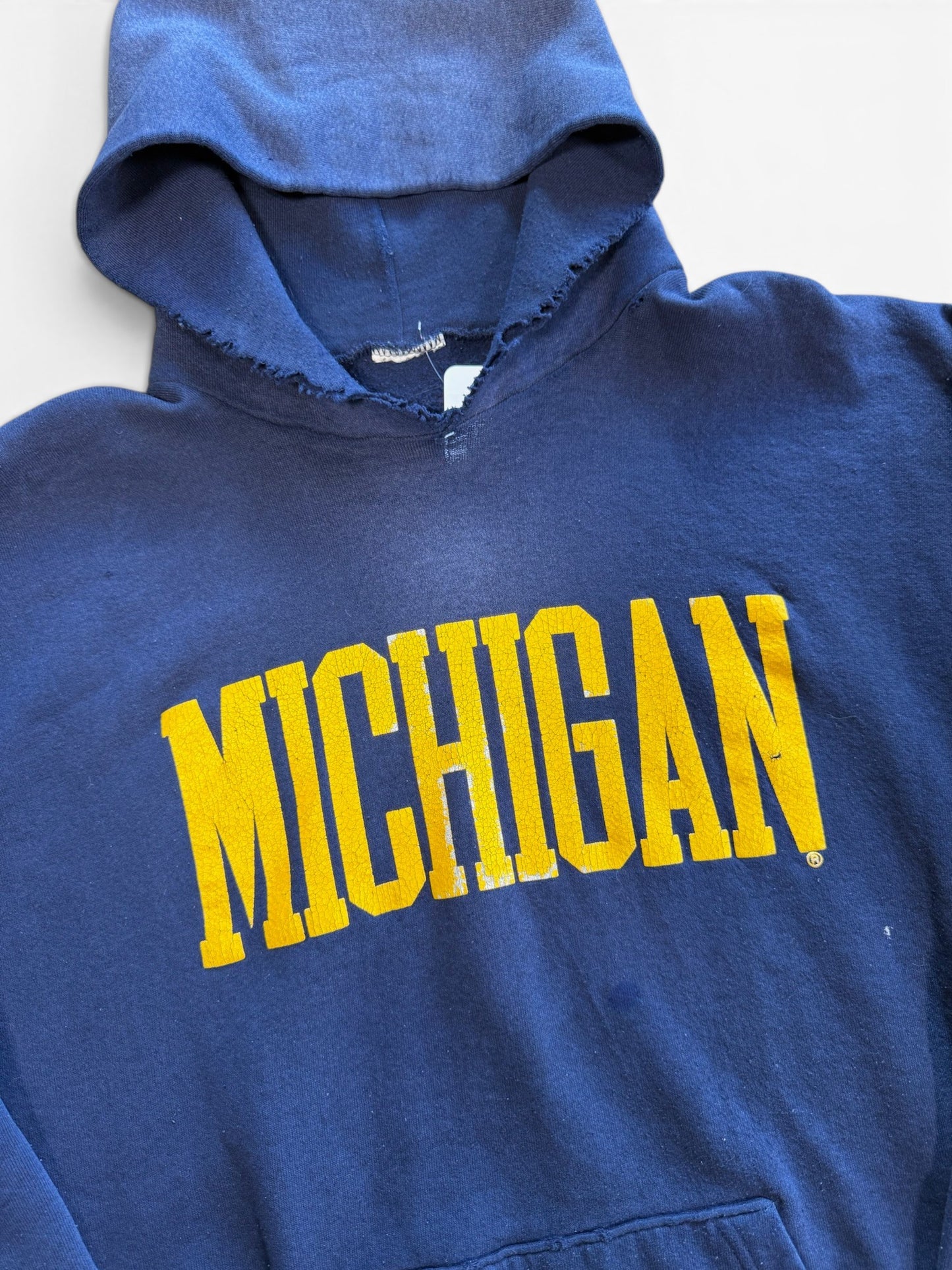 (XL) Vintage 90s Michigan Distressed Navy Hoodie