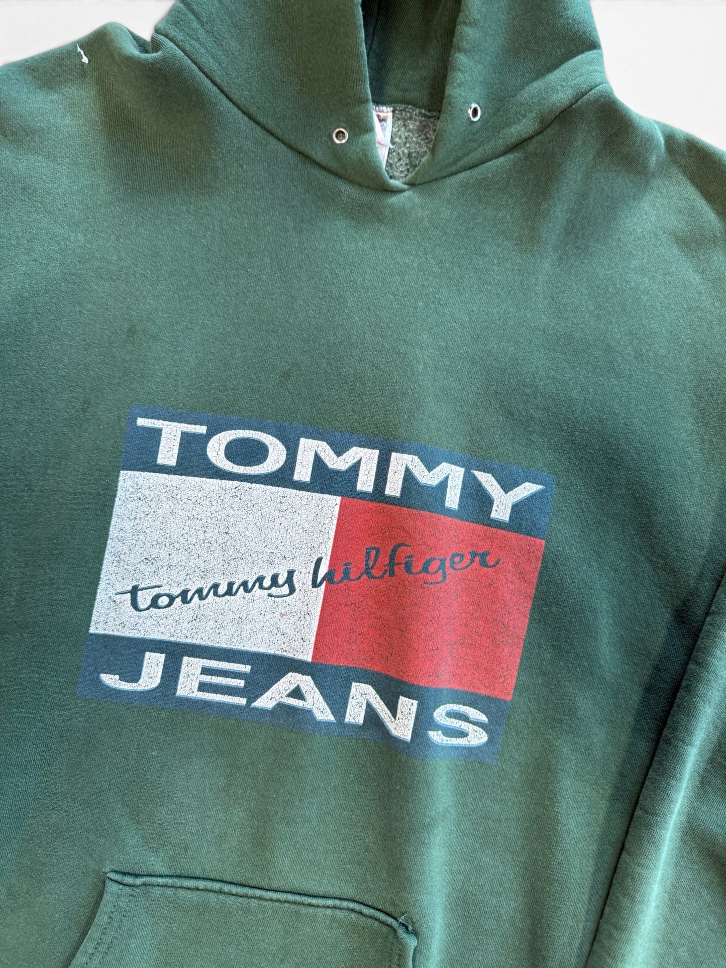 (XXL) Vintage 90s Tommy Hilfiger Green Hoodie