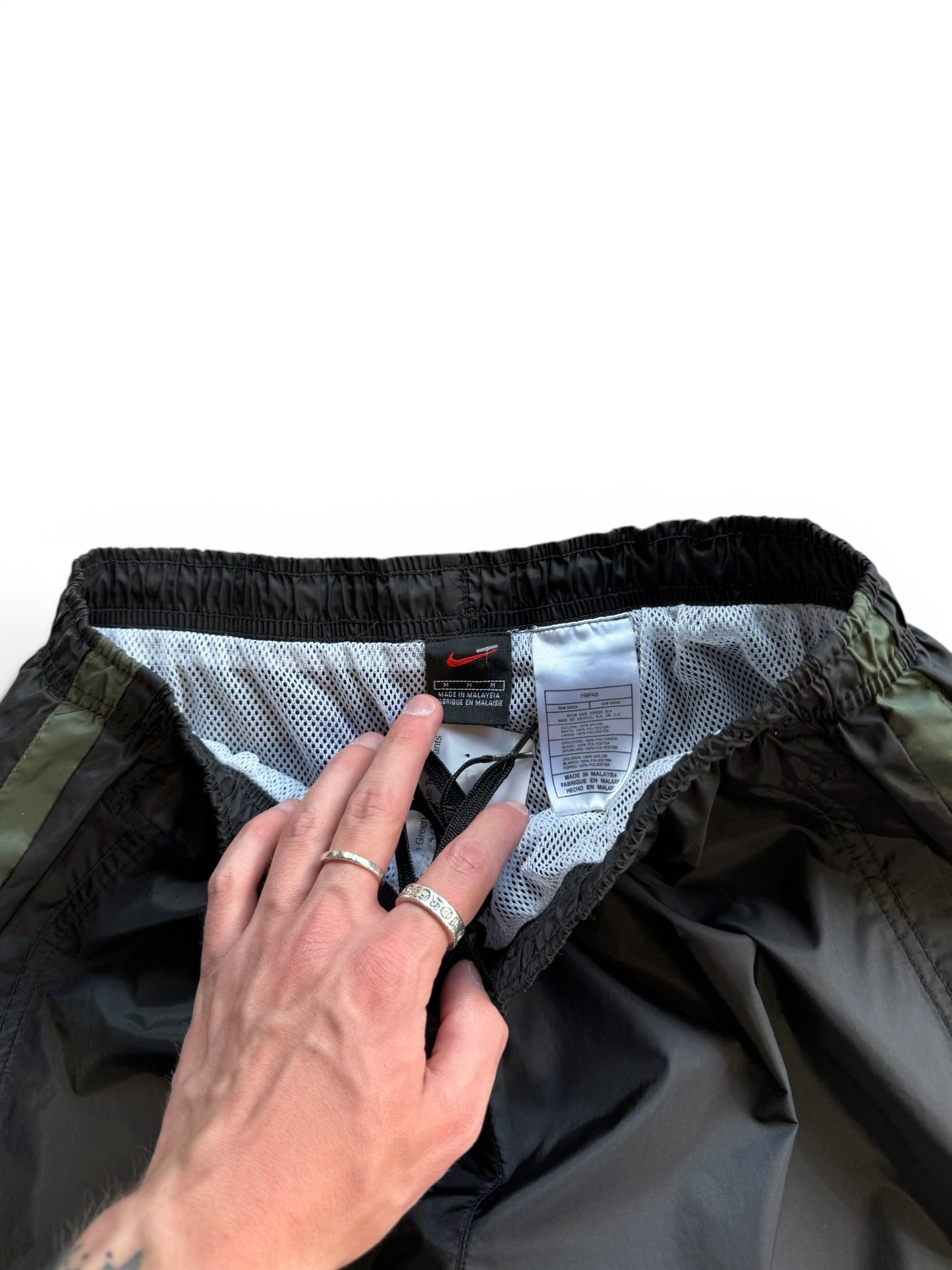 (M) Vintage Nike Green Stripe Track Pants