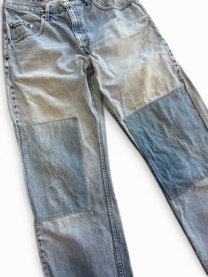 (33W) Vintage 90s Levi's Silvertab Straight & Loose Patched Knee Jeans